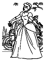 coloriage cendrillon devant le carrosse